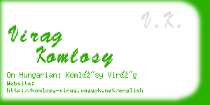 virag komlosy business card